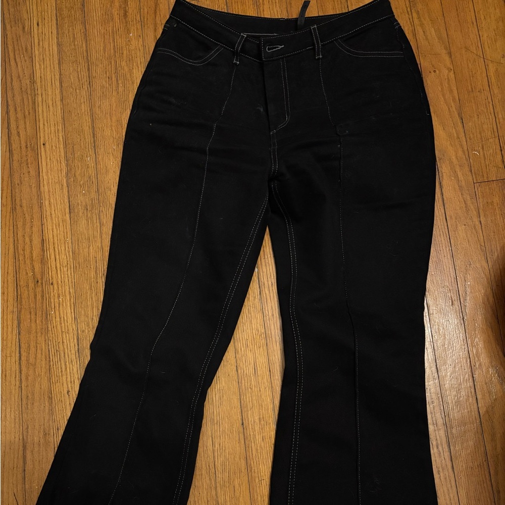 Topshop Black Trousers with White Accents